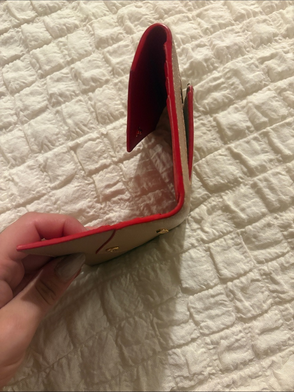 Miu Miu Pink Leather Envelope Wallet with Red Heart - Picture 14 of 15